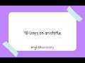 10 Lines On Aristotle In English 