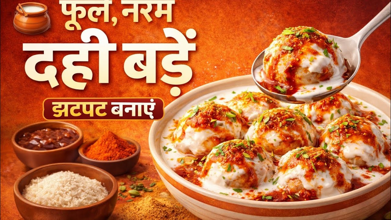 आसान तरीके से बनाए उरद दाल के फूले फूले दही बड़े 😋#youtube#Indian recipe #yummy recipe# tasty