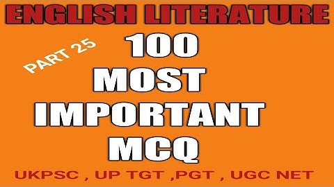 IMPORTANT MCQs ON LITERARY THEORY