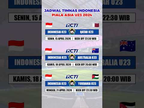 Jadwal Lengkap Timnas Indonesia di Piala Asia U-23 2024 #timnasindonesia #pialaasia #pialaasiau23