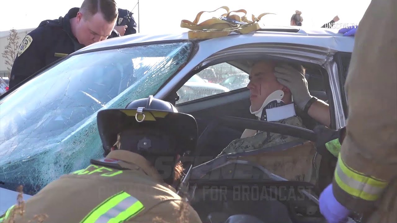 Sailor Extricated From Car After Crash - YouTube