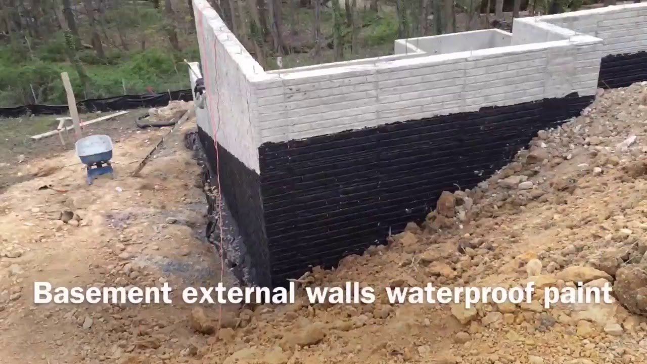 Watching a house being built--Basement external walls waterproof paint