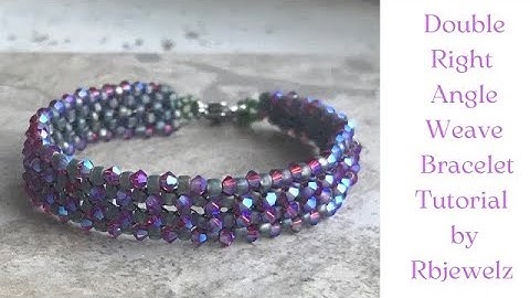Double Right Angle Weave Bracelet Tutorial #beadedbracelet #beadingtutorial