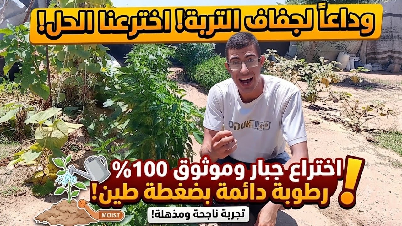اختراع منزلي موثوق 100%: حلّ مستدام لجفاف التربة وتوفير المياه بابتكار زراعي بسيط!