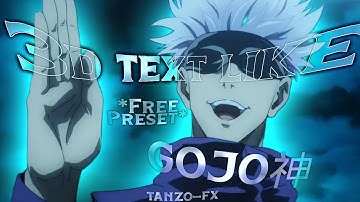 3D Text Like @GOJO|| Node Video || *Free Preset*
