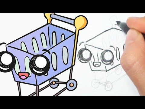 Como Dibujar Un Carrito De Supermercado Kawaii Youtube