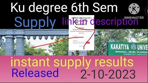 Ku Ug (CBCS) 6th Sem instant examination results released 2023/BSC,BA,BCOM,BBA,BCA/results released