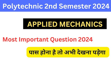 Applied Mechanics 2nd Semester Important Questions 2024 | Applied Mechanics Most Important Questions