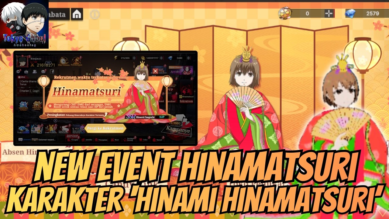 NEW EVENT HINAMATSURI & NEW KARAKTER 'HINAMI HINAMATSURI'!! TOKYO GHOUL AWAKENING