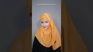 party wear Hijab tutorial with Tiara on gown #hijabtutorial #hijabstyle #hijab #partywearhijab