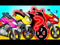 Гонки Мотоциклов - Кто Приедет Первым - Мультики Биби Машинки Гонки Цветные Мотоциклы