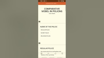 Comparative Model in Policing
