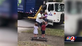 Orlando garbage collector reunites with triplets who was their 'hero'