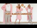 DIY Puff sleeve cardigan that you can wear as a Wrap dress