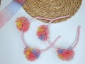 DIY Fabric Tulle Pompon Tiara velvet ribbon / Ободок с пушистыми помпонами из фатина