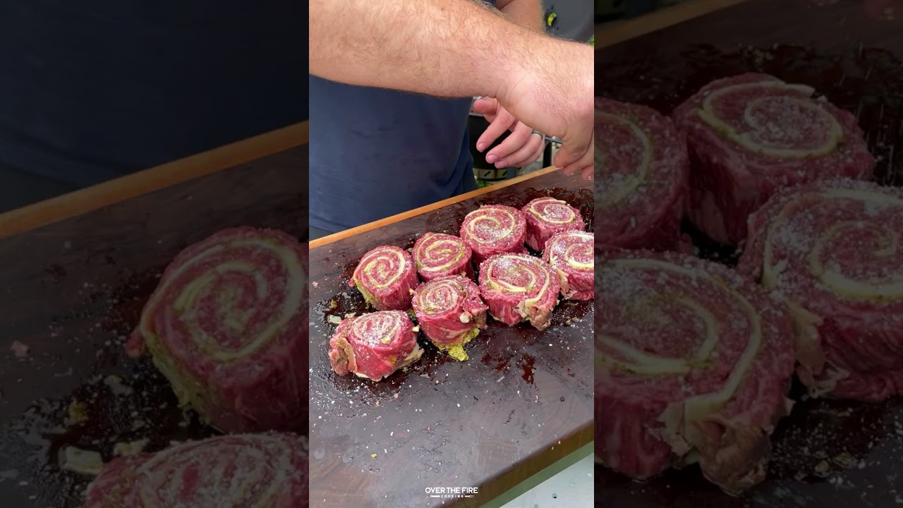 Grilled Steak Pinwheels | Over The Fire Cooking by Derek Wolf
