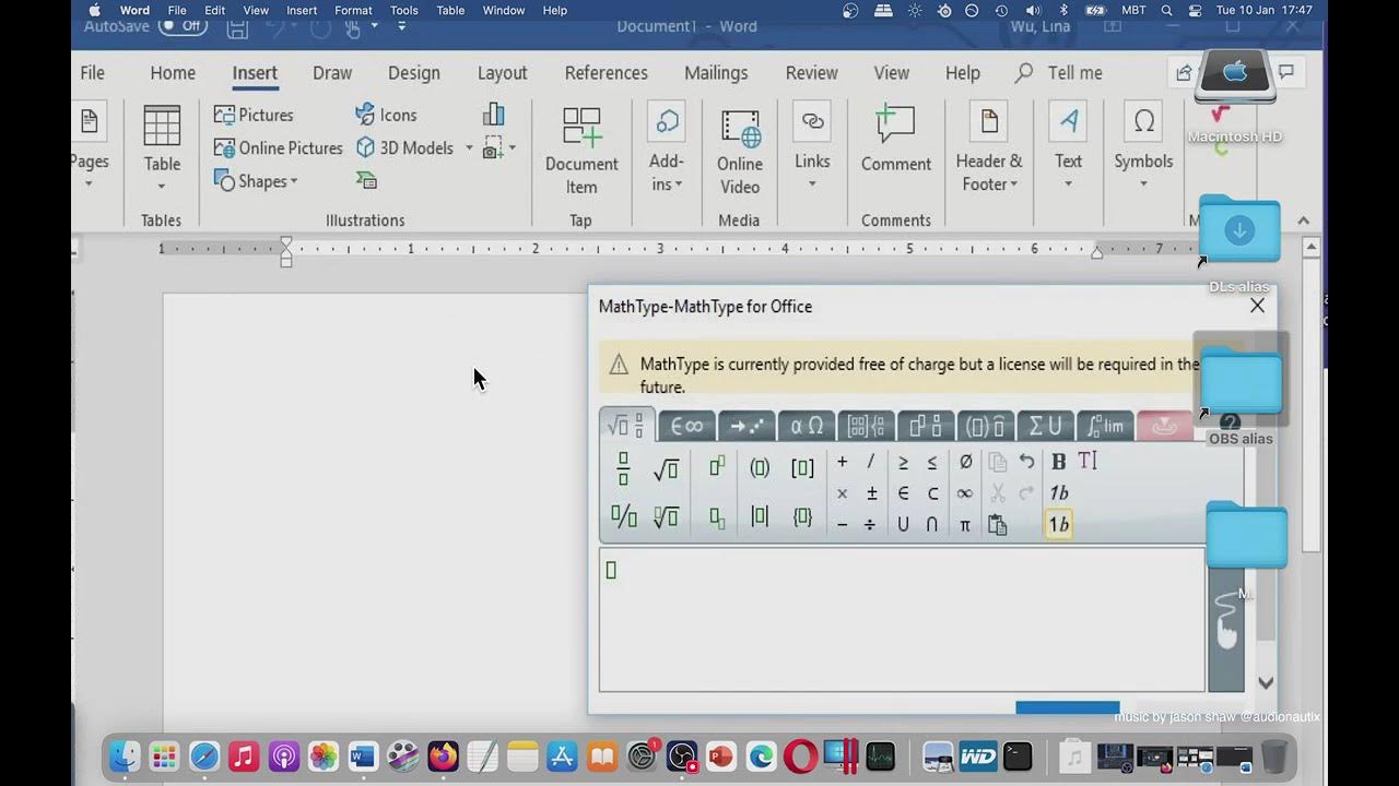 Mathtype mac os add in add on plugin word youtube