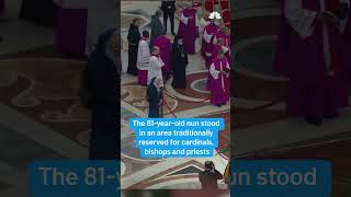 Nun breaks protocol to honor Pope Francis, her friend of decades