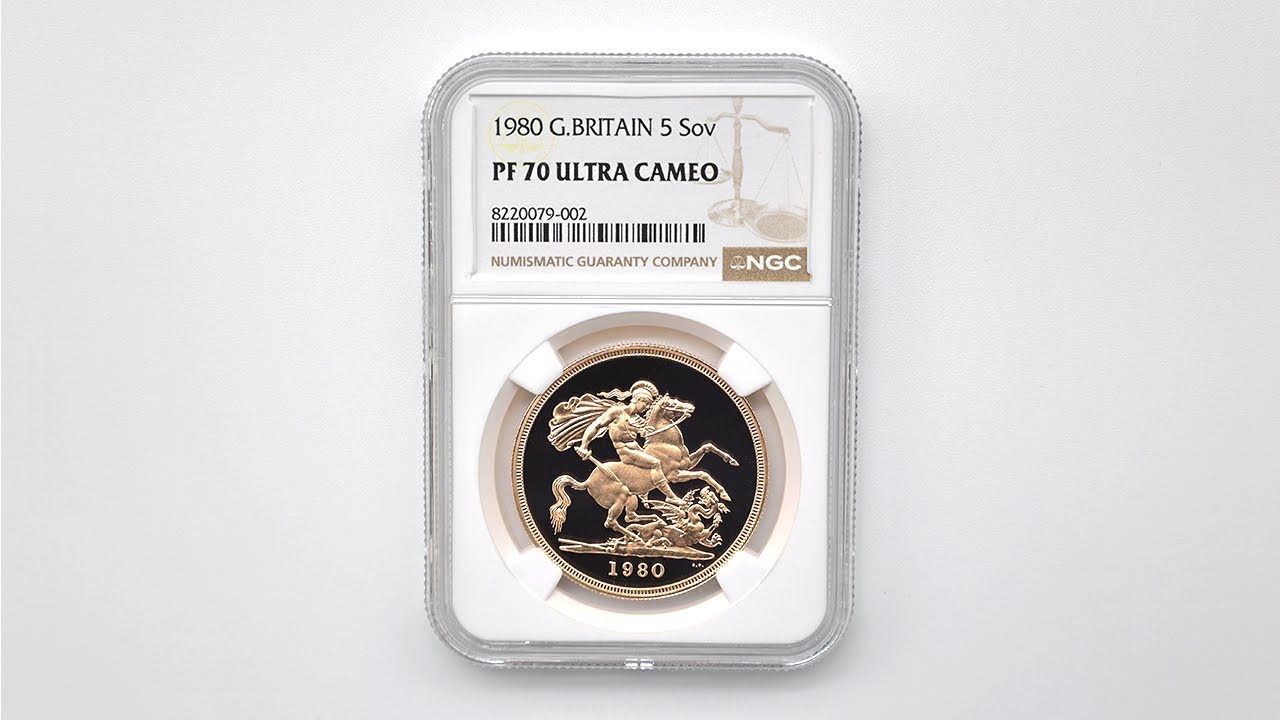 1980 英国 エリザベス2世 ソブリン 5ポンド（5ソブリン）金貨 プルーフ