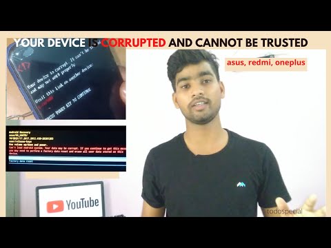 your device is corrupt it can't be trusted and may not work properly .visit g.co/ABH asus,redmi,one+