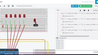 LEDs for battery capacity (simulation with tinkercad) screenshot 5