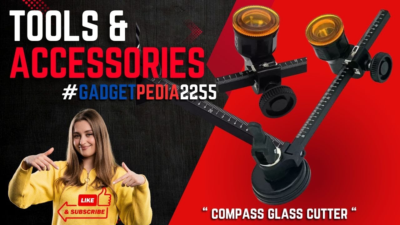 🔧✨ "Compass Glass Cutter – Perfect Circles with Ease!" 🔥 