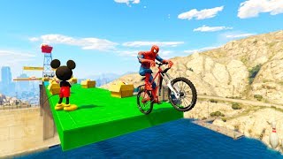 SUPERHERO Bikes JUMPING into WATER Learn เรือสีและรถจักรยานยนต์สำหรับเด็ก Rhymes เนอสเซอรี่