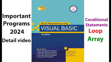 Important Programs || Visual Basic || Conditional Statement || Loop || Array || B.A BSC ADP