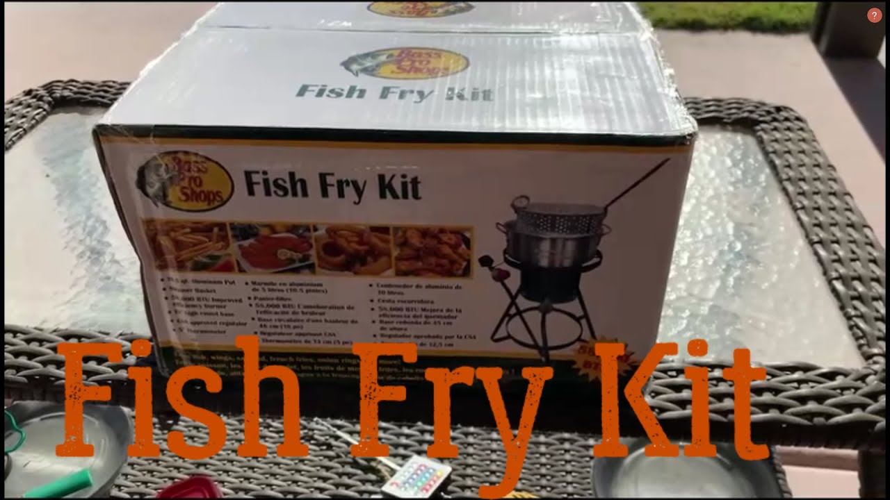 FISH FRY KIT, 10.5 QUART ALUMINUM POT, 58,000 BTU'S, UNBOXING (BASS PRO