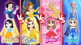 All Princesses - Snow White 🤍 Vs Belle 💛 Vs Barbie 🩷 Vs Frozen Of Elsa 💙 Vs Angela ❤️😍/ Level 1135