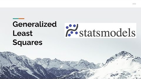 Generalized Least Squares with statsmodels