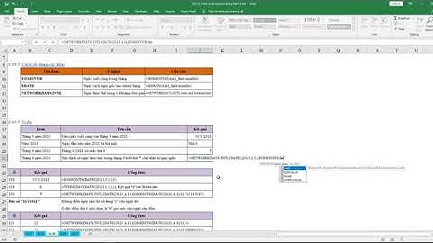Cách sử dụng hàm Date - Time trong excel - Phần 3 (Hàm EOMonth, EDATE, NETWORKDAY)