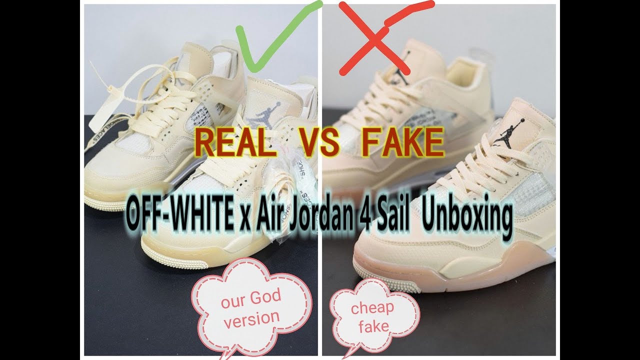 off white jordan 4 real vs fake