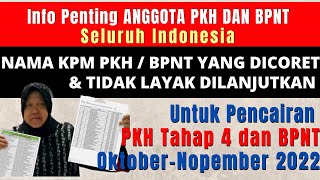 NAMA NAMA KPM YANG DITIDAK LAYAKKAN DAN DICORET DARI PENERIMA PKH DAN BPNT DAN PBI MULAI BESOK