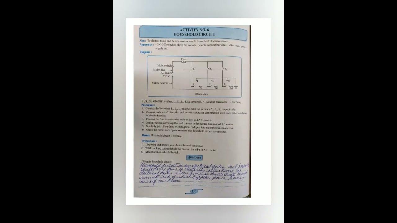 Class 12th PHYSICS ACTIVITY HOUSEHOLD CIRCUIT / class 12th physics