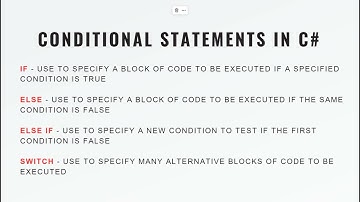 Conditional statements in C# in less than 3 minutes