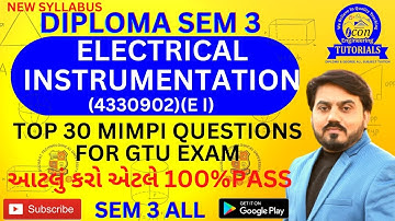 ELECTRICAL INSTRUMENTATION (EI ) TOP 30 MIMP QUESTION FOR GTU || SEM 3 ELECTRICAL IMP#gtuimp #gtu