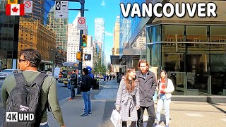 【4K】☀  Walking Tour Through Downtown Vancouver BC, Canada. April 04 2024.