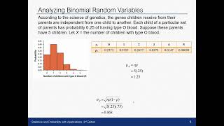 5 4   Analyzing Binomial Random Variables