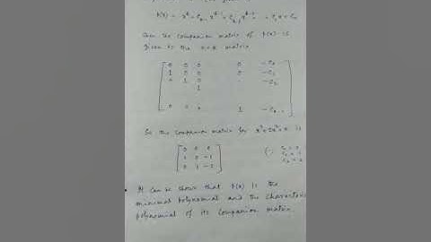 Companion Matrix part 1