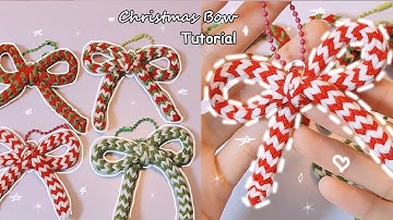 Crochet Cute Christmas Bow Keychain || Móc Dây Khóa Nơ Giáng Sinh Đơn Giản