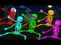Five Scary Skeletons Dancing At The Grave Spooky Skeletons Dance ABC Learning Club