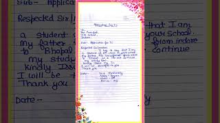 Application for Transfer certificate (T.C) in English // How to write Application for t.c. in school