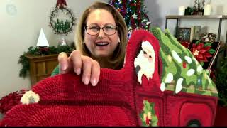 Plow Hearth Hand-Hooked Holiday Rug or Pillows on QVC