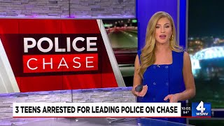 Three teens arrested after fleeing from police in stolen vehicle