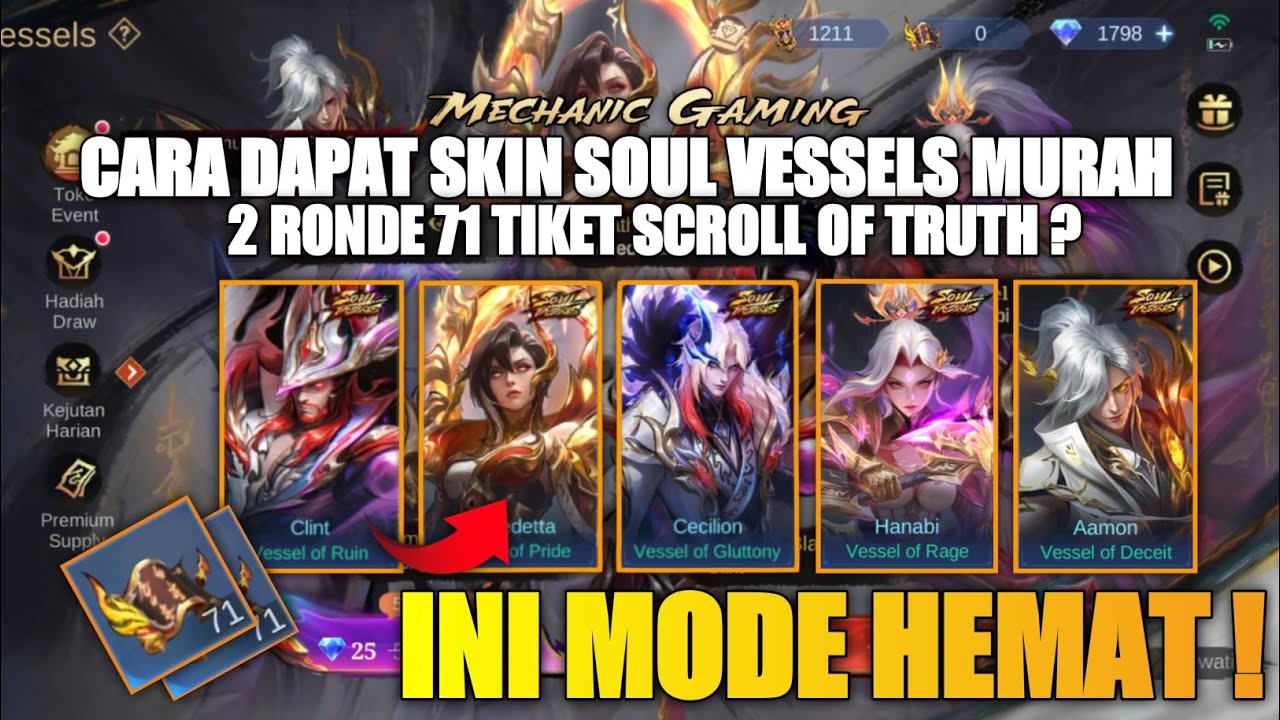MODE HEMAT!! CARA DAPAT SKIN SOUL VESSELS CLINT BENEDETTA MURAH 71 TIKET GRATIS SOUL VESSEL'S MLBB!!