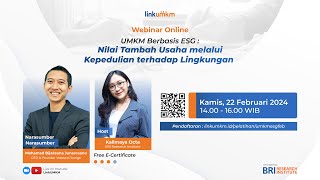 Webinar Online | UMKM Berbasis ESG: Nilai Tambah Usaha melalui Kepedulian terhadap Lingkungan screenshot 1