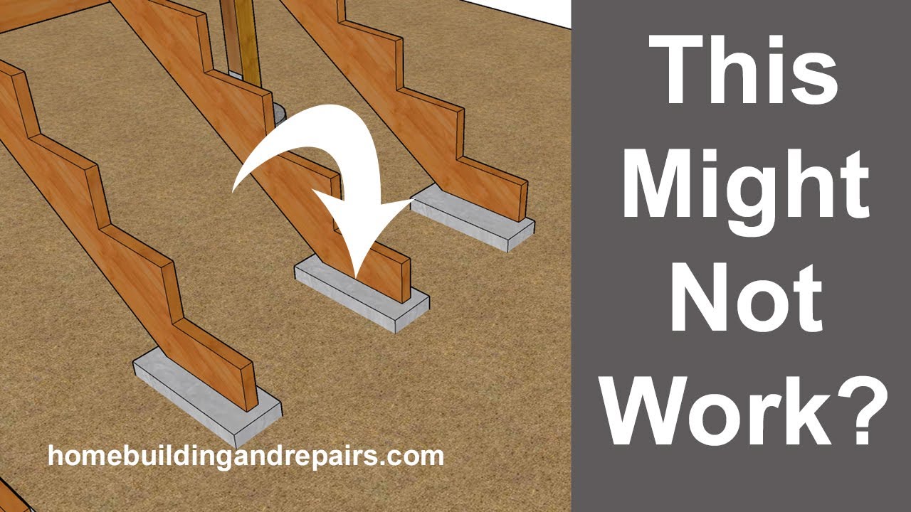 Future Stair Building Problems From Using Small Structural Support Footings Construction