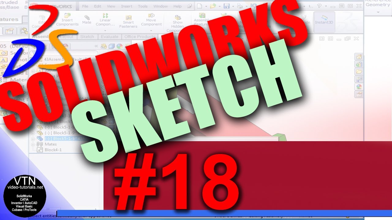 18 SOLIDWORKS tutorial sketch ( Move Entities )