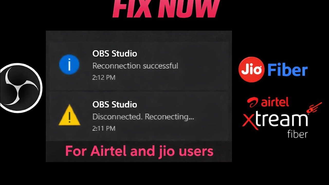 Jio / Airtel Fiber me OBS Bar-Bar Disconnect? Ye Settings 100% Stable Streaming 